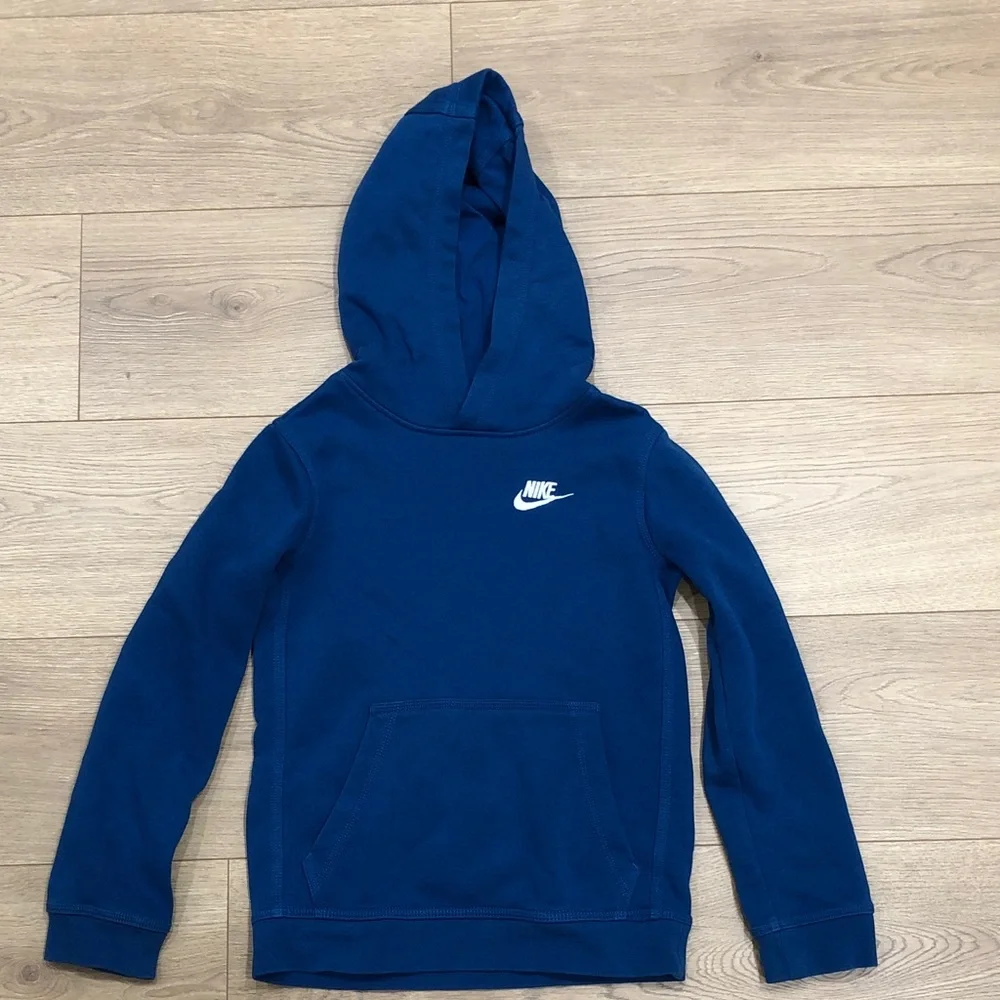 Nike Youth Dark Blue Pullover Hoodie with White Swoosh